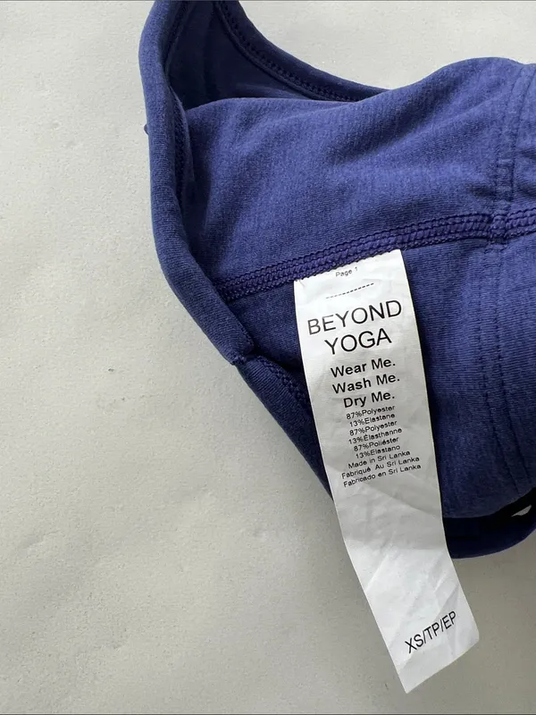 Beyond Yoga Spacedye Slim Racerback Tank Sports Bra in Eternal Blue Heather XS - Image 4