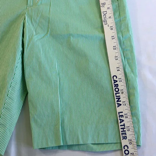Ralph Lauren‎ Active Green White Pinstripe Golf Shorts Women 6 Seersucker Style - Image 3