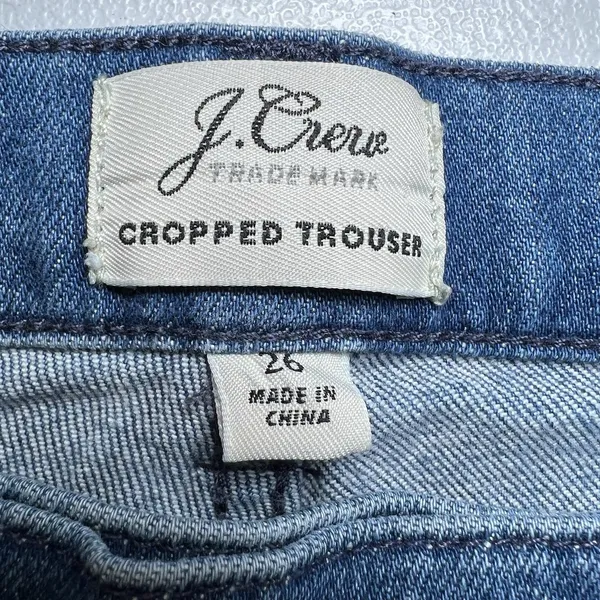 J. Crew Cropped Trouser‎ Wide Leg Women’s Denim Pants Size 26 Stretchy - Image 3