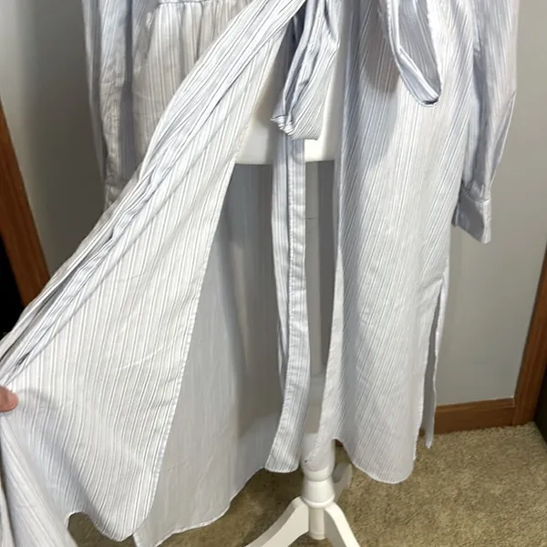 ASTR the Label striped poplin‎ wrap button down shirt tunic size XL BIN L - Image 3