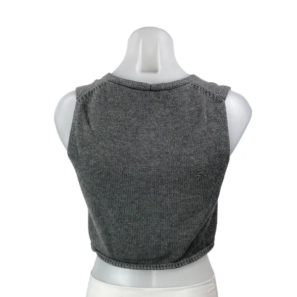 Aritzia Wilfred Basque Women's Gray Sleeveless Knit Cropped Sweater Vest Top S - Image 3