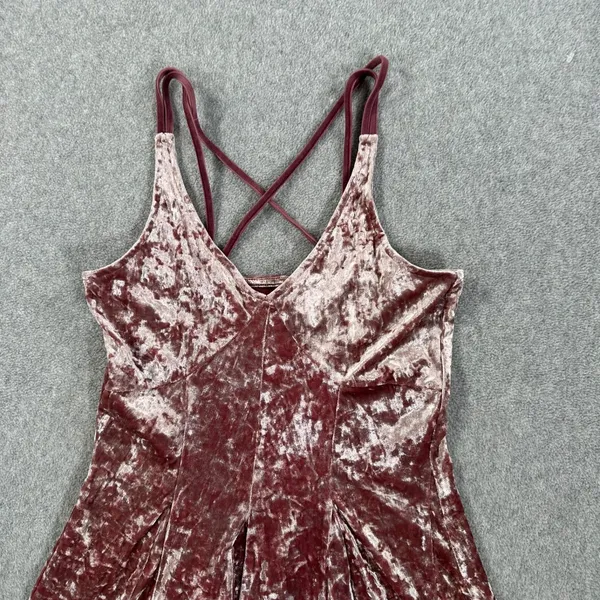 American Eagle Outfitters Crushed Velvet Strappy Mini Dress Size XXS Purple - Image 2
