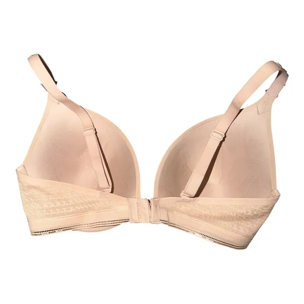 Simone Perele Muse Triangle Plunge Beige Bra, Size 34D Tan - Image 3