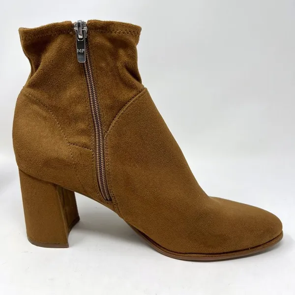 Marc Fisher Dyvine‎ Pointy Toe Block Heel Booties Tan Brown Suede Zip Size 10 - Image 6
