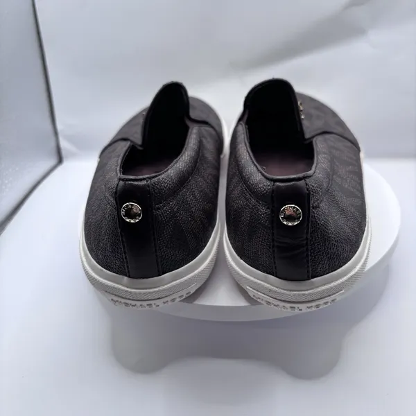 Michael Kors MK Logo Slip On Sneakers Brown PVC Size 8M Women's Luxury Casual - Image 4
