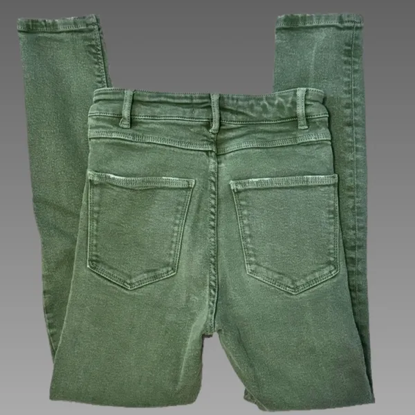 Zara gray/army green skinny jeans sz‎ 24 - Image 2