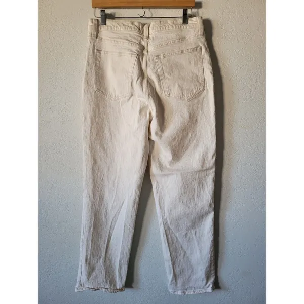 Abercrombie & Fitch The 90’s Straight Ultra High Rise Women's Jeans Sz 32 Cream - Image 4