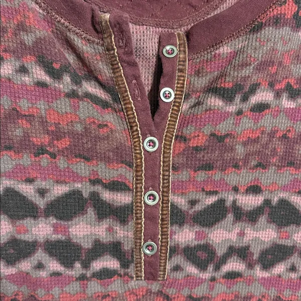 Eddie Bauer Women’s Boho Maroon Quilted Top Western SZ L - Image 3