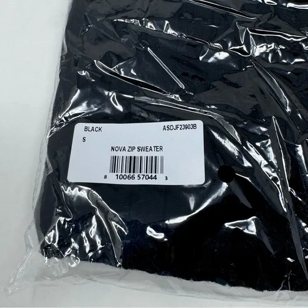 Area‎ Stars Quarter Zip Sweater Black Cable Knit Ribbed Collared Pullover S NEW - Image 11