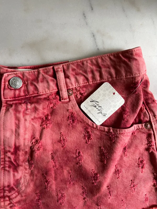 Free People We The Free Mixed Emotions Hi Lo Short Dragonfruit Sorbet Pink Rose - Image 8