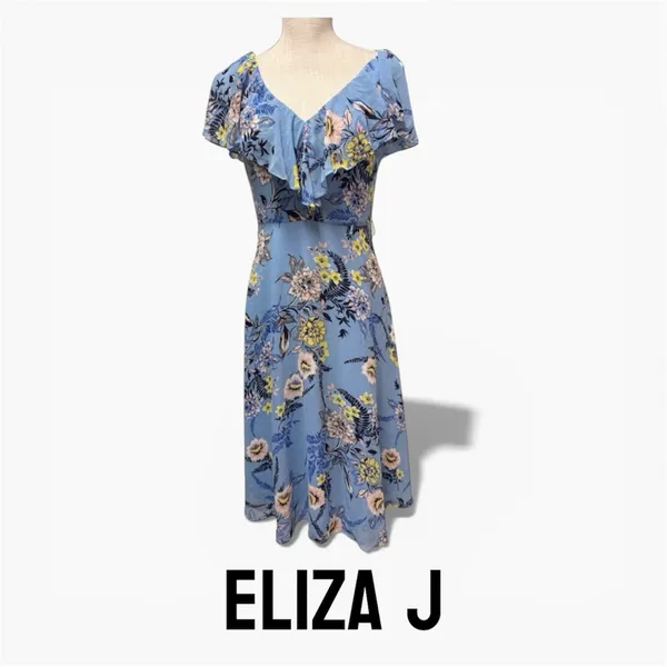 ELIZA J Spring Floral Print Dress Size 6 *missing sash* - Image 2