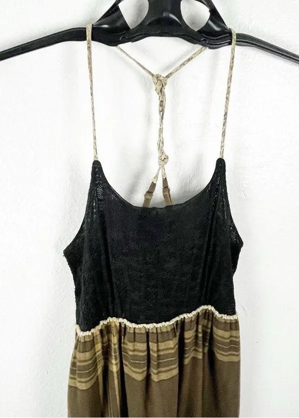 FREE PEOPLE Brown Sleeveless Knot Front Smocked Back Maxi Dress, Size 6 - Image 7
