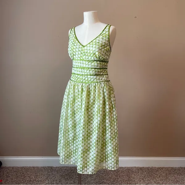 CATO | Green Polka Dot Midi Dress Sz 14 - Image 5