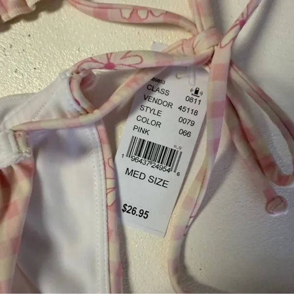 PacSun Pink Gingham Sydni Ruffle Bikini Set – NWT Small / Medium - Image 5