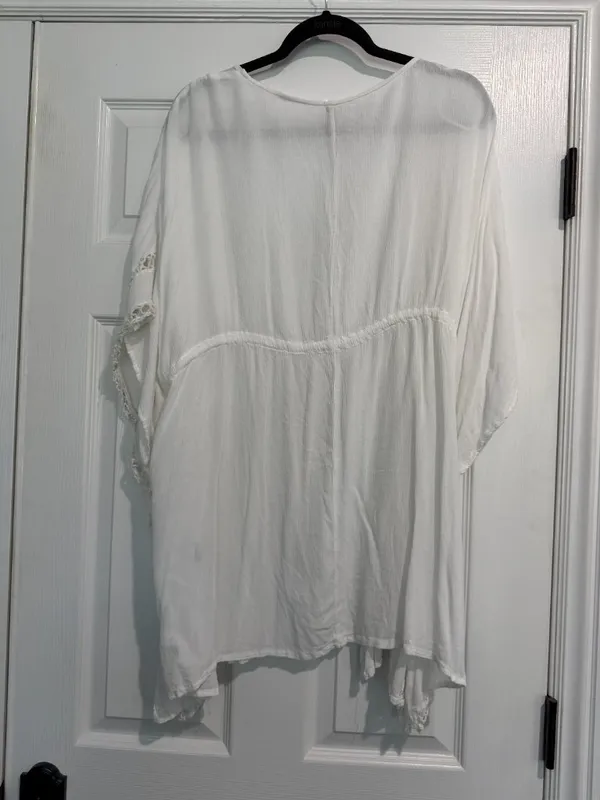 RAVIYA Lace Detail Cream White Swimsuit Coverup Cover Up Size Large - Image 4