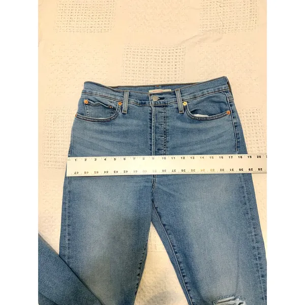 Levi's W 31 L 28 wedgie straight button fly stretch blue jean J 3354 - Image 7