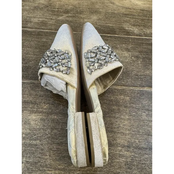 Birdies‎ Limited Edition Songbird Snow Crystal Velvet Embellished Mules Size 9 - Image 8