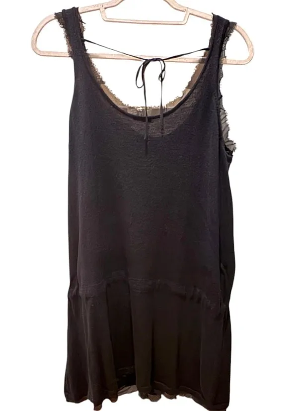 Magaschoni Black Sequin Silk & Cashmere Tunic Size XL - Image 2