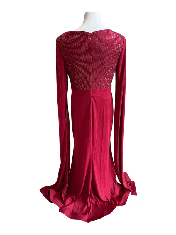Giffniseti Mermaid Trumpet Floor Length Dress Maroon Large NWT - Image 7
