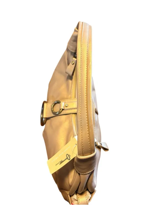 Michael Rome Italy Leather Hobo Purse Gold - Image 8