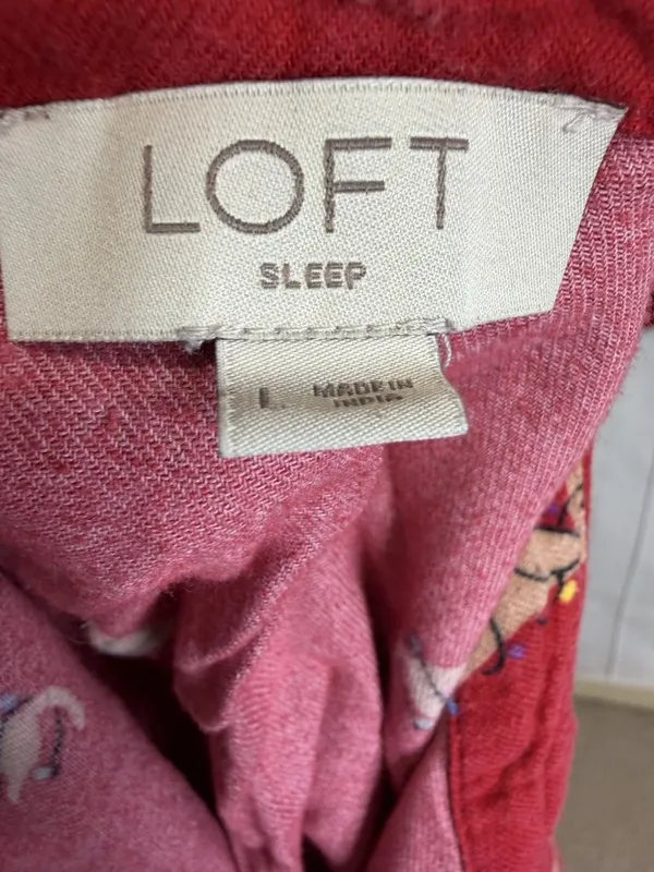 Loft Sleep Pajamas Sz Large 2-Piece Set Wiener Dog Christmas Lights Short Sleeve - Image 11