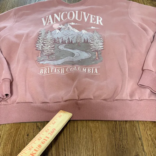 Hollister Vancouver British Columbia Graphic Sweatshirt Mauve Pink Womens Medium - Image 4