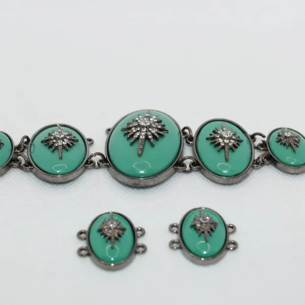 Turquoise Rhinestone Bracelet - Image 4