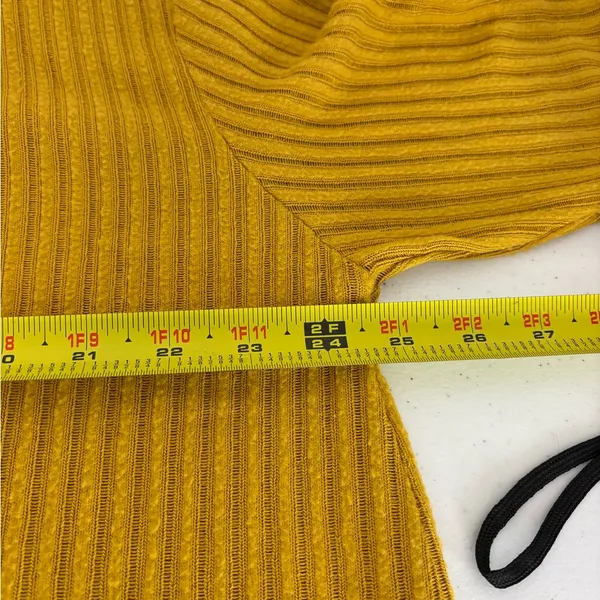 Anthropologie Maeve Chartreuse Ribbed Knit Cowl Neck Sweater Oversized Medium‎ - Image 9