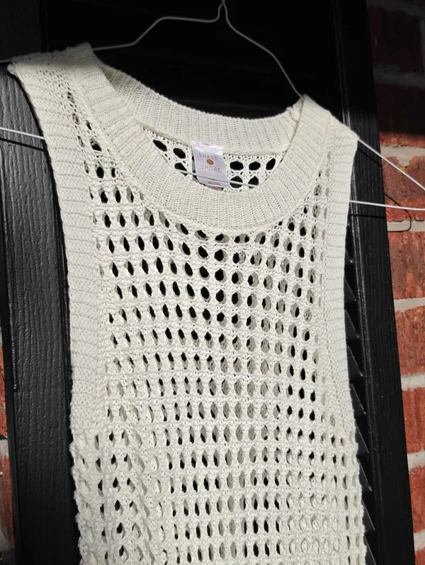 Women's Crochet Cover Up Midi Dress - Shade & Shore™ Off-White XS - Image 4