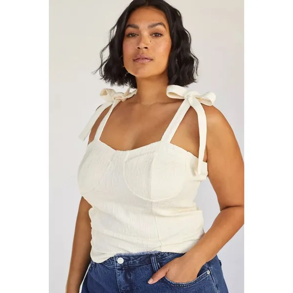 ✨Anthropologie Maeve Structured Tie Sz Large Tank✨ - Image 7