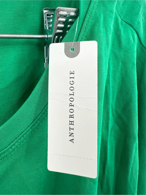 Anthropologie Maeve NWT Green Ruched Side Ties Dolman Shirt Size Medium - Image 5