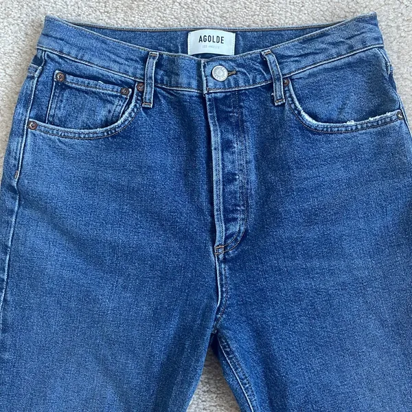 AGOLDE Riley High Waist Denim Crop Jeans in Women's Size 28 - Image 4