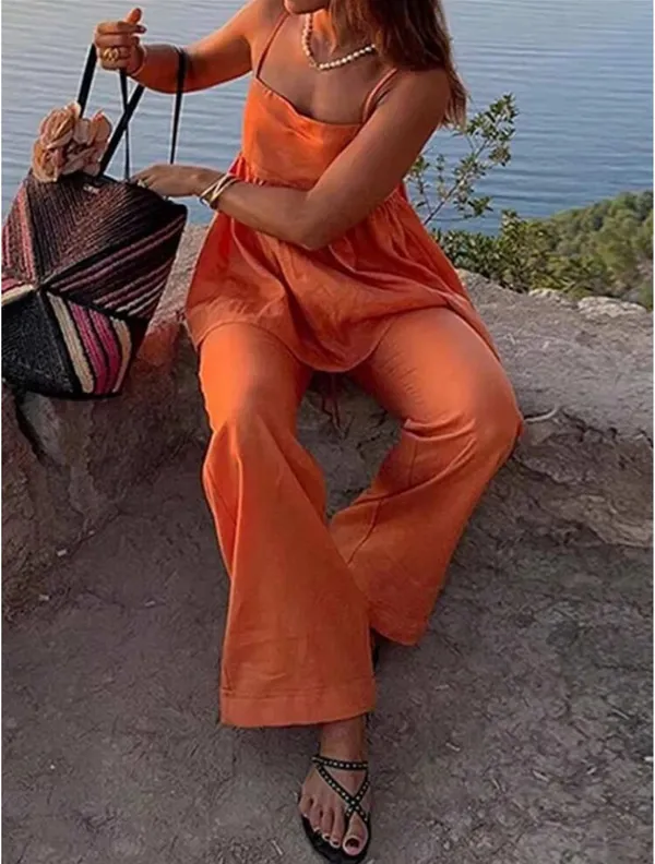 SHEIN orange tank and pant set - Image 4