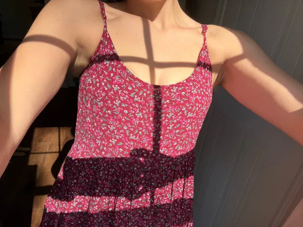 Xhilaration Burgundy Floral Dress - Image 3