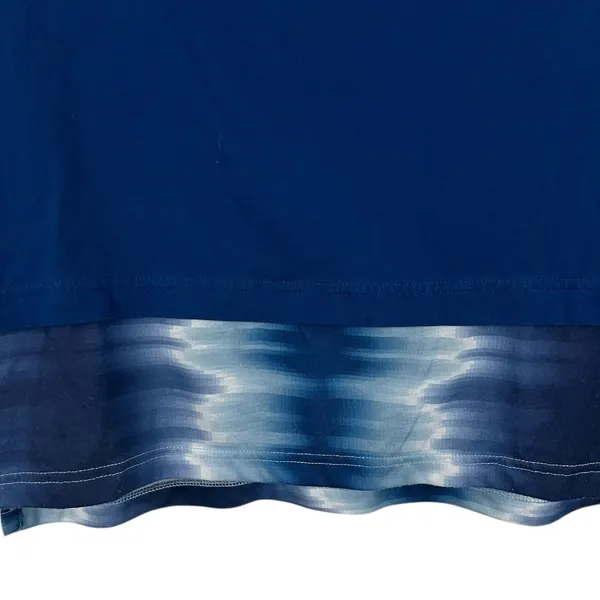 Nike International Women's Long Sleeve Graphic Top Blue Layered Hem - Size Large - Image 3