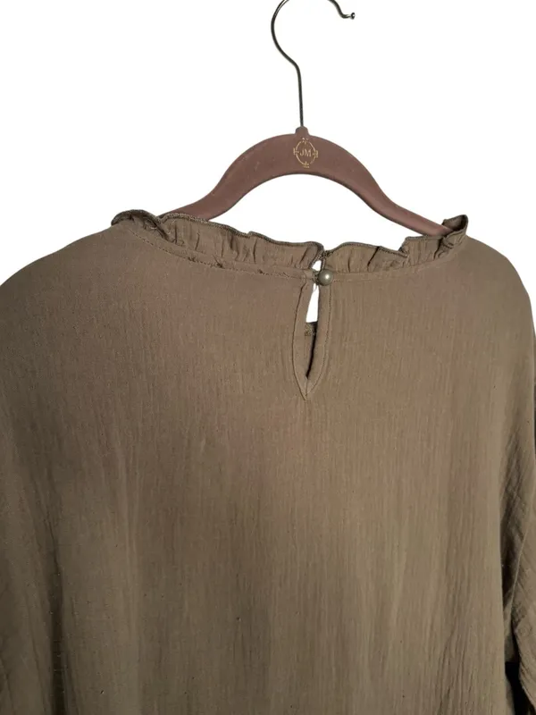 Pretty Garden Olive Green Ling Sleeve Ruffle Top Size XL NWT - Image 7