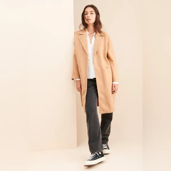 NWT Sadie And Sage All Along Coat Camel Size Large Oversized Normcore Academia - Image 2