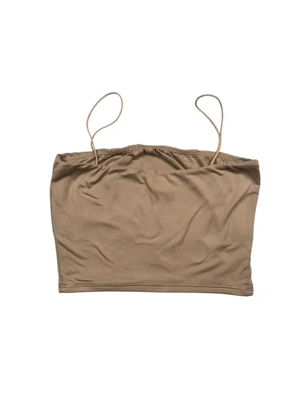 Windsor Tan Seamless Cropped Cami Tank Top Medium - Image 2