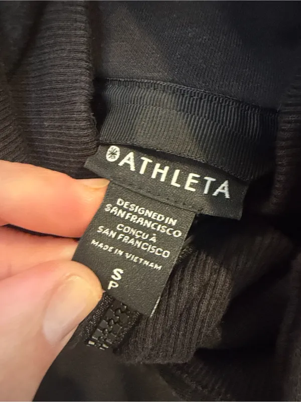 Athleta Black Triumph Hoodie Zip Up Size Small - C48-025 - Image 2