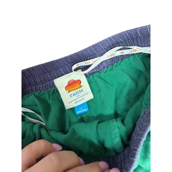 Farm Rio for Anthropologie Green Side Stripe Wide Leg Crop Pants Womens Size M - Image 3