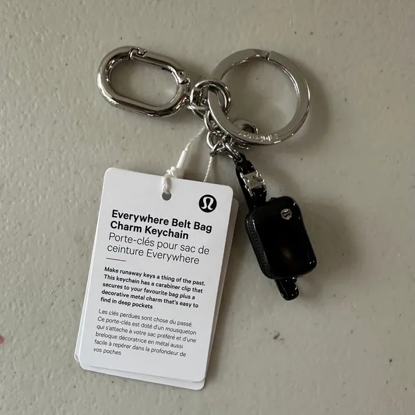 NWT Lululemon Athletica Black Everywhere Belt Bag Charm Keychain SOLD OUT - Image 2
