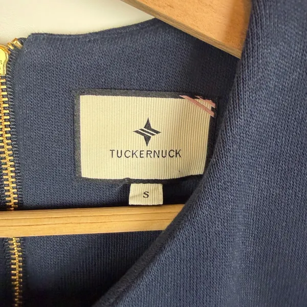 NWT Tuckernuck Francoise Dress Small Navy Knit Shift Old Money‎ Preppy Classic - Image 8