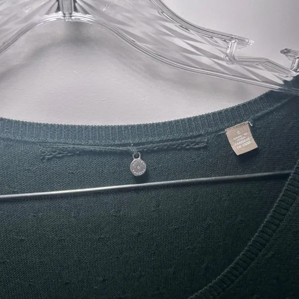 Knitted & Knotted Anthropologie Green Tiered Ruffle Tunic Sweater Small cottage - Image 4
