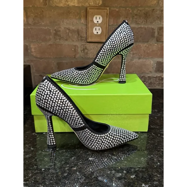 Sam Edelman Antonia Black Glitz I3397M1001 Women's Size 8.5 Rhinestones Disco - Image 2