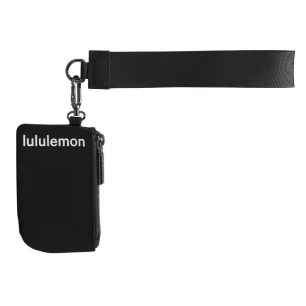 Lululemon Dual Pouch Wristlet Black Gunmetal White - Image 3