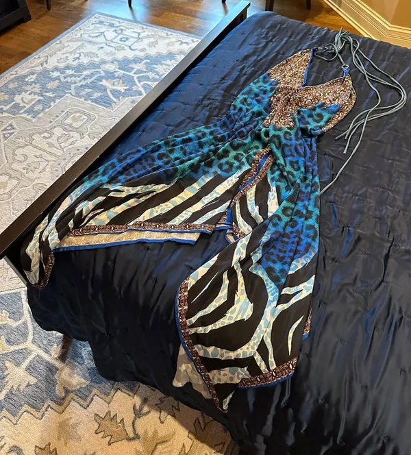 Leopard Dress Blue - Image 2
