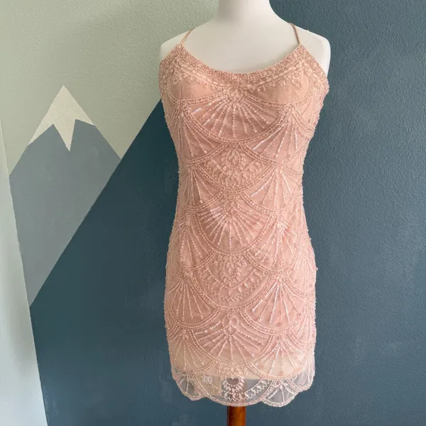 Sherri Hill Beaded Mini Dress Size 6 - Image 3