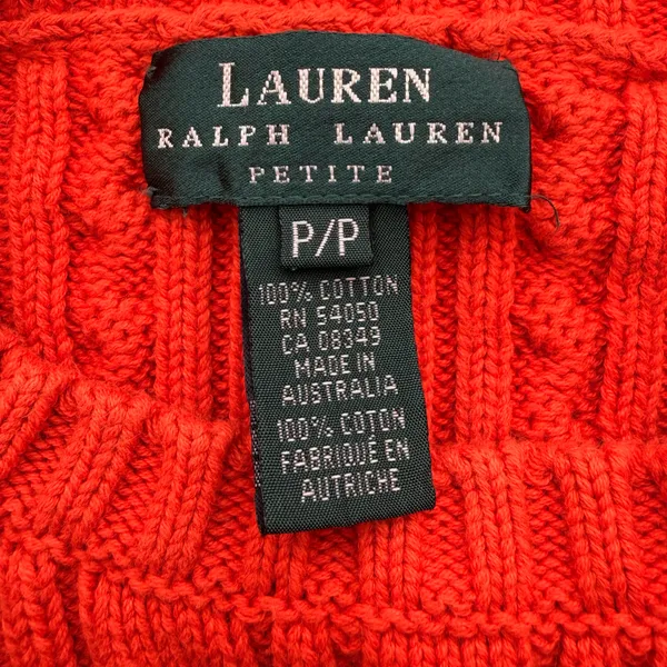 Lauren Ralph Lauren vintage orange cable knit sweater - Image 6