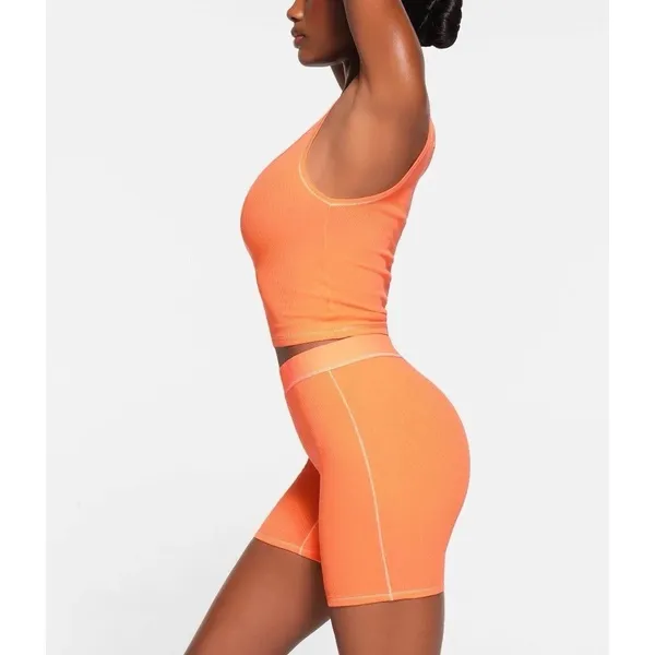 Skims Women's‎ Apricot Breathable Stretch-Cotton Ribbed Boxers 2X NWT - Image 3