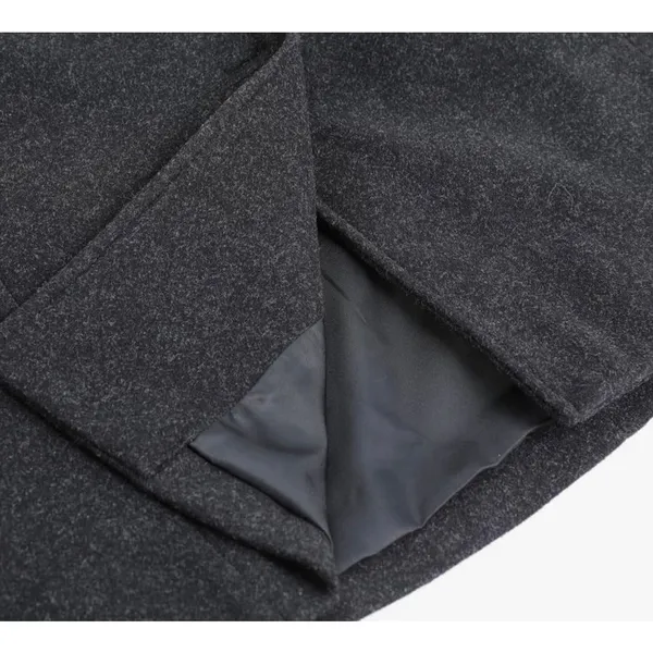 Chartou grey wool blend funnel neck peacoat size small Gray - Image 9